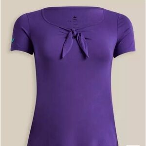 Torrid Purple Short Sleeve Tie Front Top